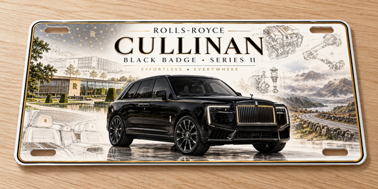Rolls Royce cullinan metal wall sign, glossy Printed show plate