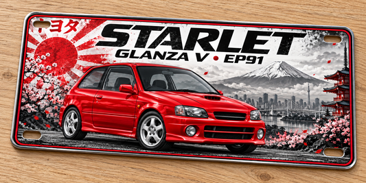 Toyota starlet Glanza metal wall sign, glossy Printed show plate - Free Postage