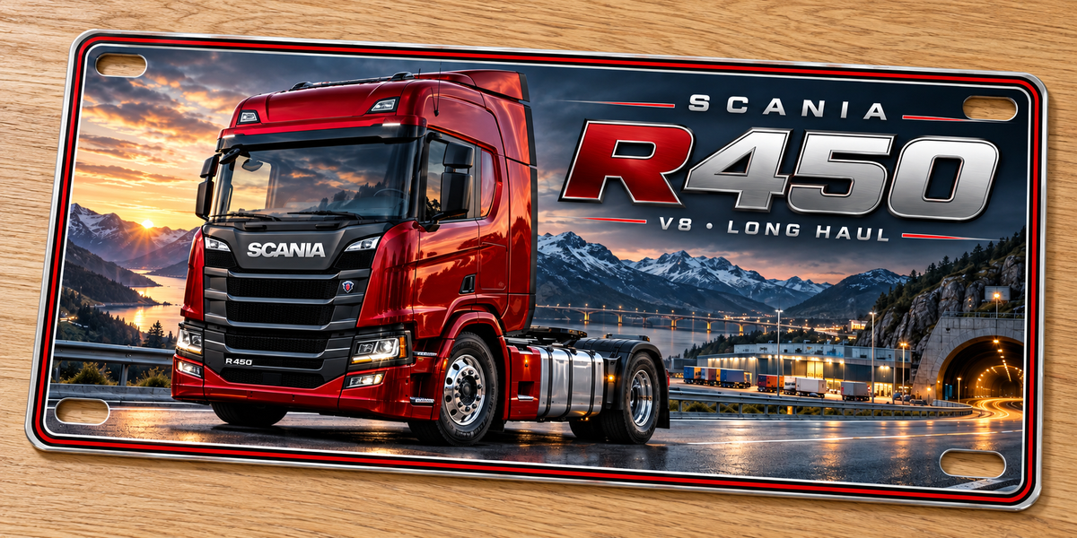 Scania R450 metal wall sign, glossy Printed show plate - Free Postage