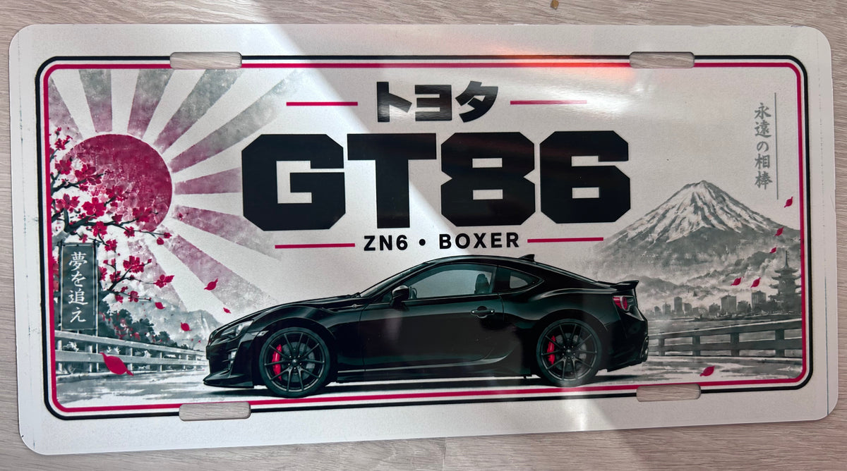 Toyota Gt86  Japanese style metal wall sign, glossy Printed show plate