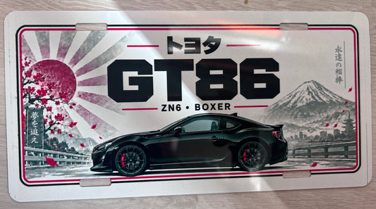 Toyota Gt86  Japanese style metal wall sign, glossy Printed show plate