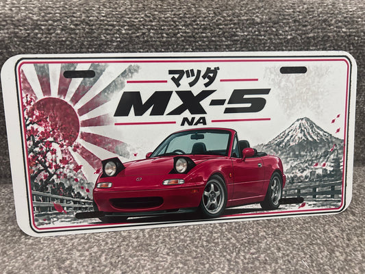 Mazda Mx5 Miata Japanese style metal wall sign, glossy Printed show plate
