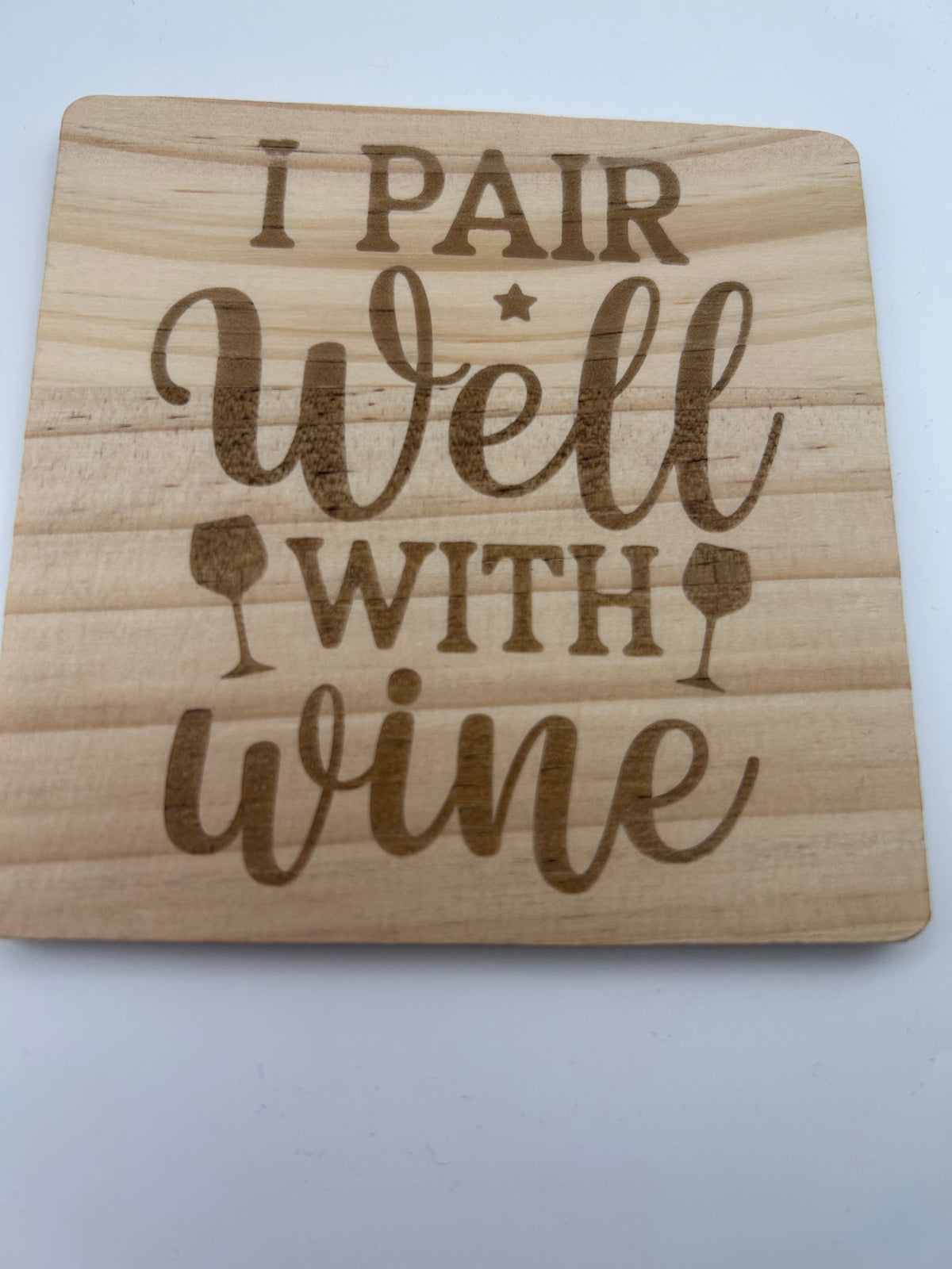 Drinks Coaster - I Pair Well with Wine Funny Novelty Gift