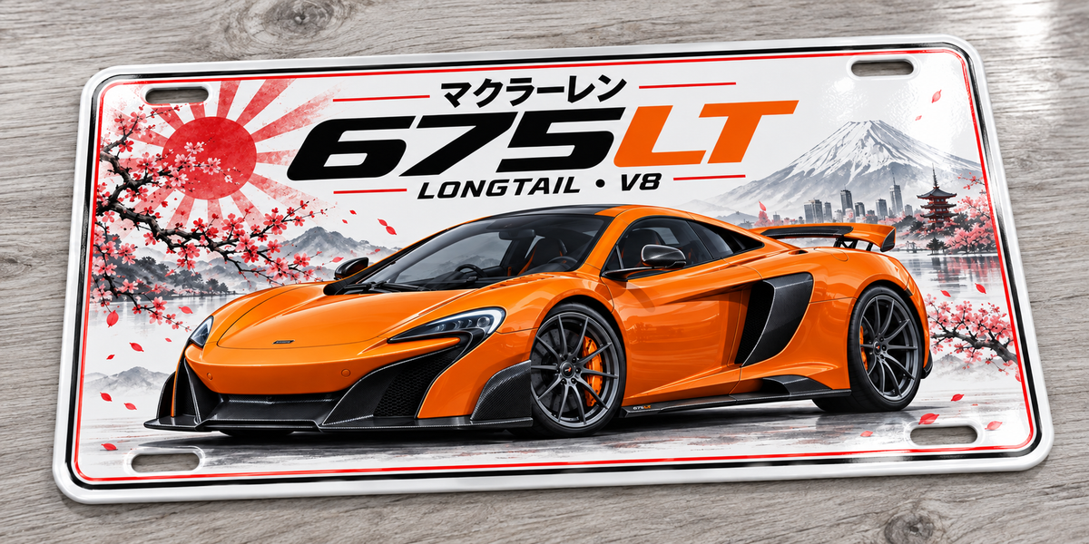 McLaren 675LT  metal wall sign, glossy Printed show plate - Free postage